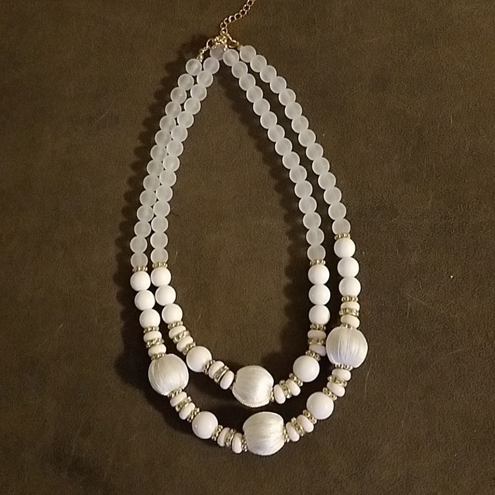 White bead necklace
